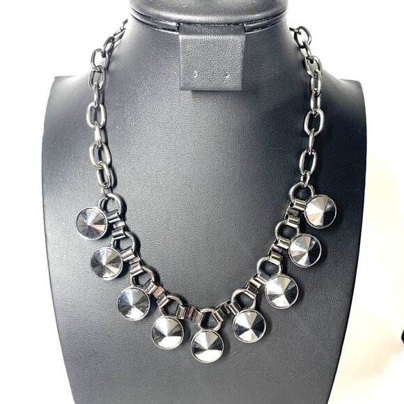 Juicy Couture Chunky Chainlink Riviere Style Necklace Reversible Gold/Silver - Picture 2 of 4